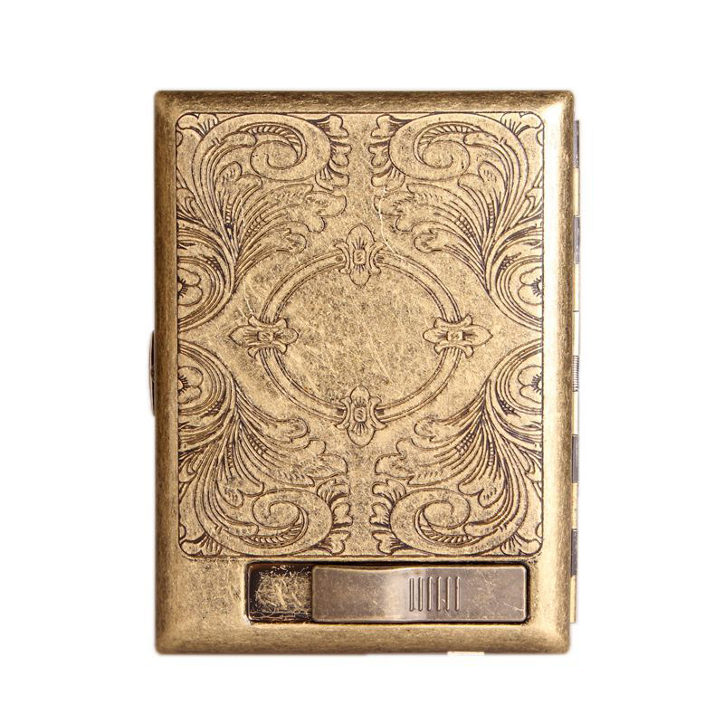 8mm Metal Cigarette Smoking Case Box With USB Recharge Lighter Cigarette Case