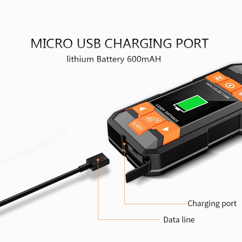 Metal Detector Wiring Detector Laser Distance Meter Rangefinder Wall Scanner Wire Cable Metal Stud Wood Finder Digital Tape