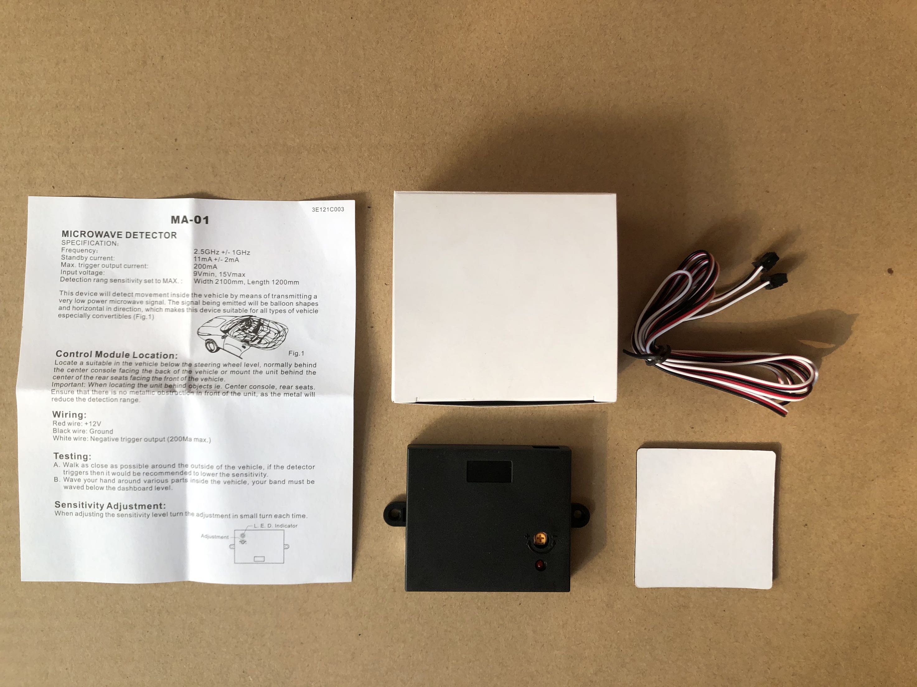 One-key start two-way car anti-theft device host accessories optional upgrade module Microwave Sensor