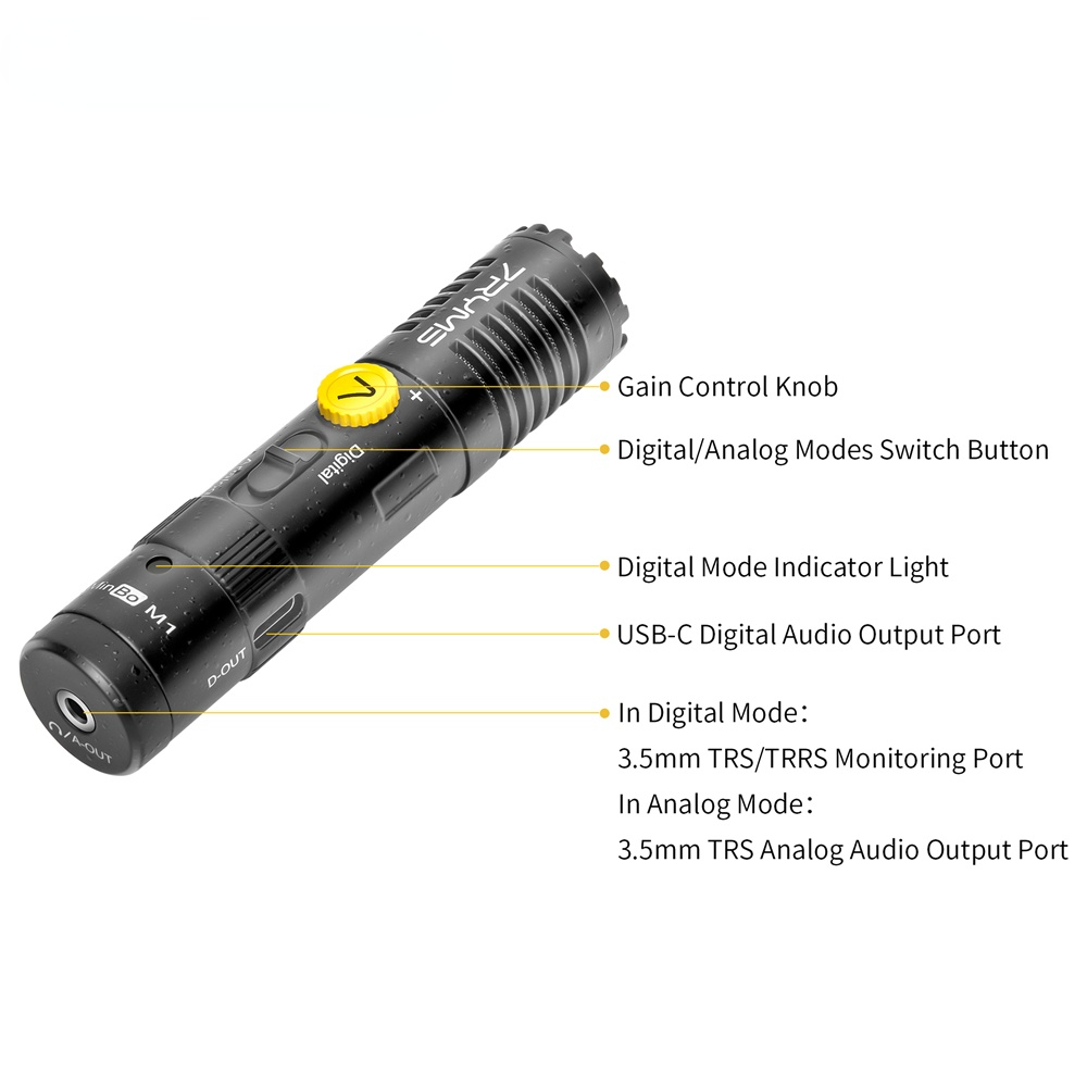 MinBo M1 Mini Cardioid Digital/Analog  Shotgun Microphone for DSLR Camera/Smartphone Video Recording Volgging(TRS/USB C)