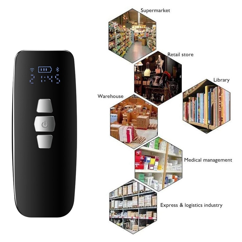 Mini Barcode Scanner Bluetooth/ 2.4G Wireless 1D 2D QR PDF417 Bar code for iPad iPhone Android Tablets PC