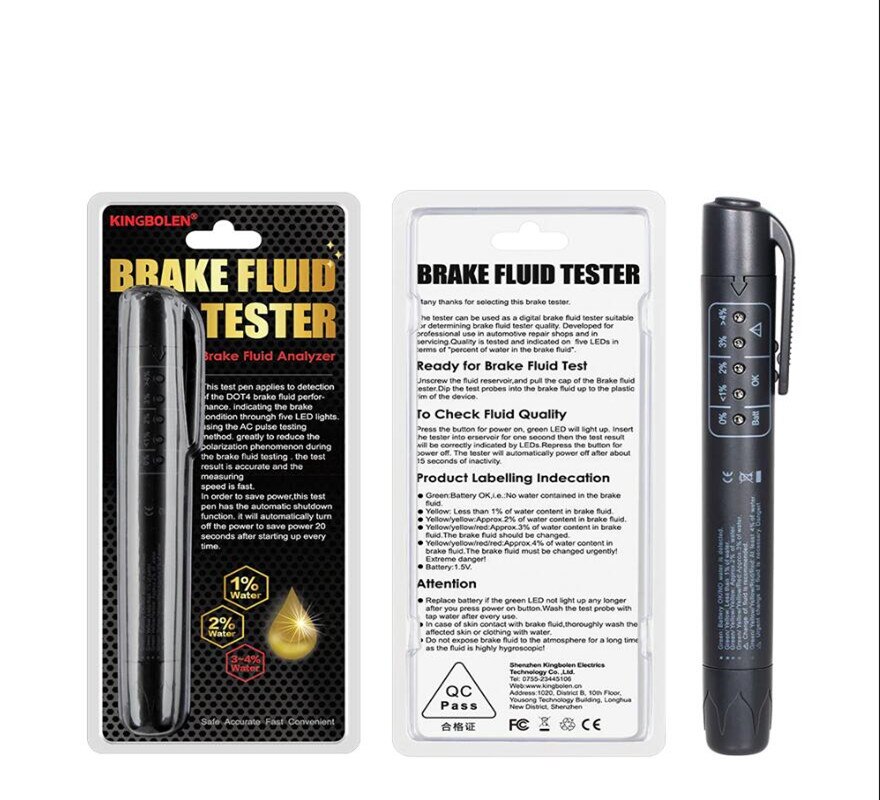 Mini Brake Fluid Liquid Tester Brake Fluid Tester Pen With 5 LED Accurate Oil Quality Check Pen Diagnostic Tools For DOT3/DOT4