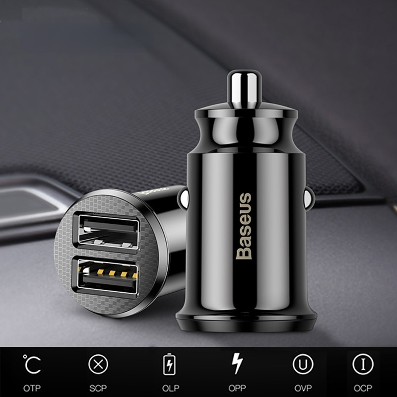 Mini Car Charger For iPhone x Samsung s10 Xiaomi mi 9 3.1A Fast Car Charging USB Car Charger Adapter Mobile Phone Charger