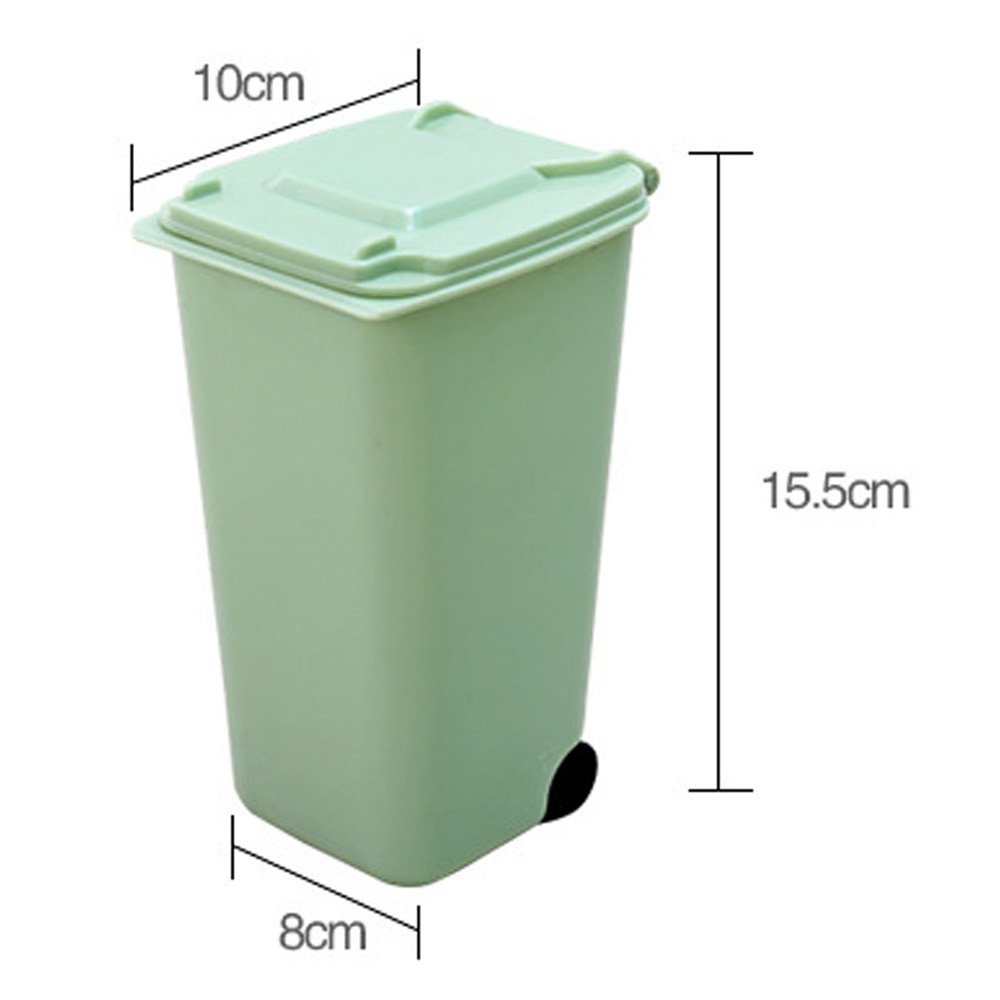 Mini Desktop Trash Can 4color Garbage Storage Box Living Room Coffee Table with Cover Small Paper Basket Plastic Garbage Bag