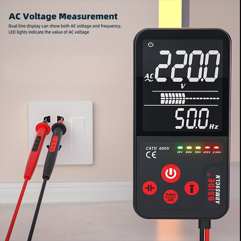 Mini Digital Multimeter ADMS7/ADMS9/ADMS9CLN 9999 EBTN Display multimetro DC AC Voltmeter Capacitance Diode NCV Ohm Live Continuity Hz Tester