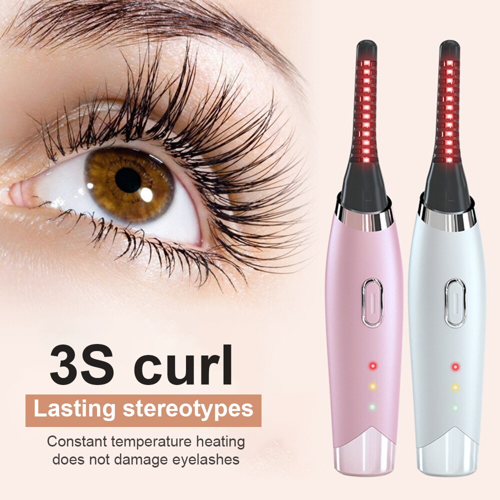 Mini Electric Heated Eyelash Curler Heated Eyelashes Makeup Eye Lashes USB Rechargeable Applicator Long Lasting Beauty Makeup