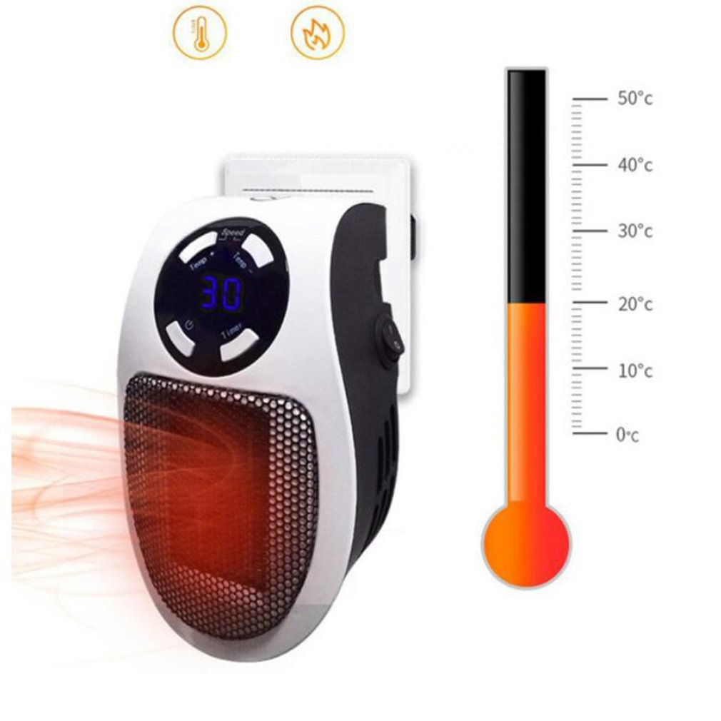 Mini Electric Heater for Room Winter Warm Timing Powerful Warm Blower Fast Heater for Office Warmer Wall-Outlet Heater Heizung