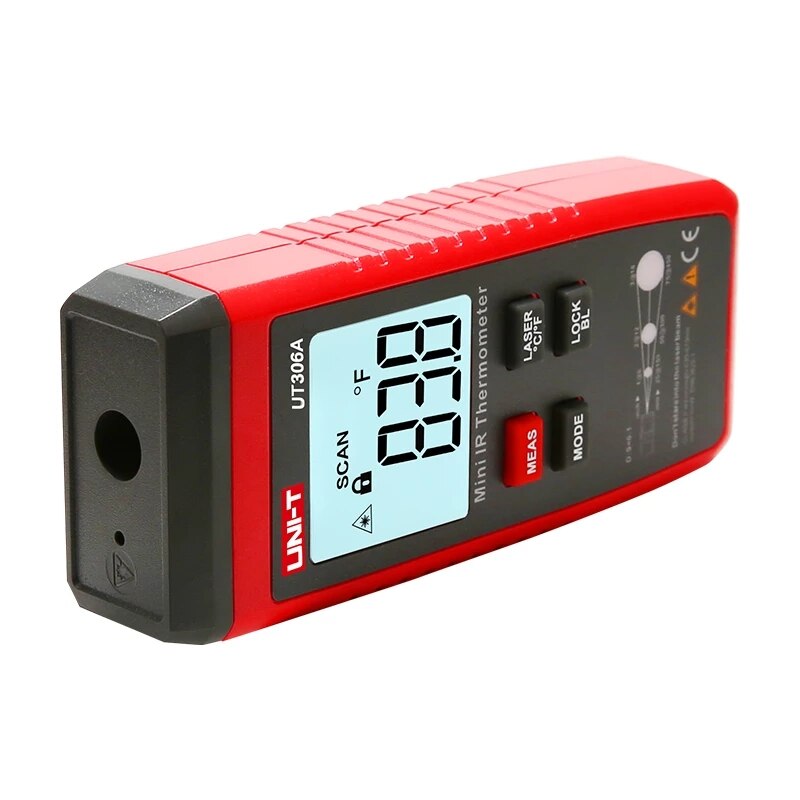 UNI-T UT306A Mini LCD Infrared Thermometer -35~300C -31~572F Red Laser Temperature Meter C/F Pyrometer Original