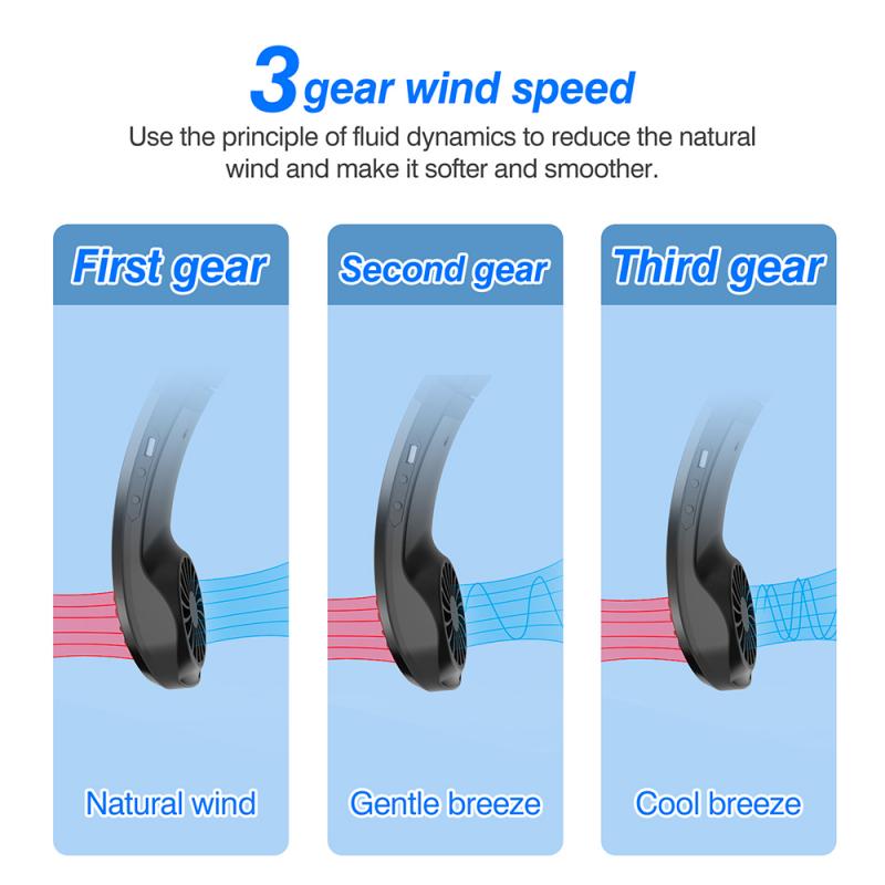 Mini Neck Fan Portable Bladeless USB Rechargeable Mute Sports Fans For Outdoor Portable Fan Hanging Neck Air Cooler IN STOCK