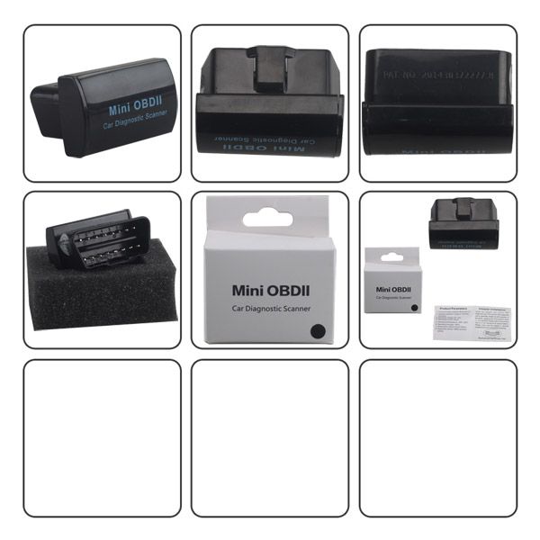 Mini OBDII Car Diagnostic Scanner for Android and Windows (Blue/Black/White)