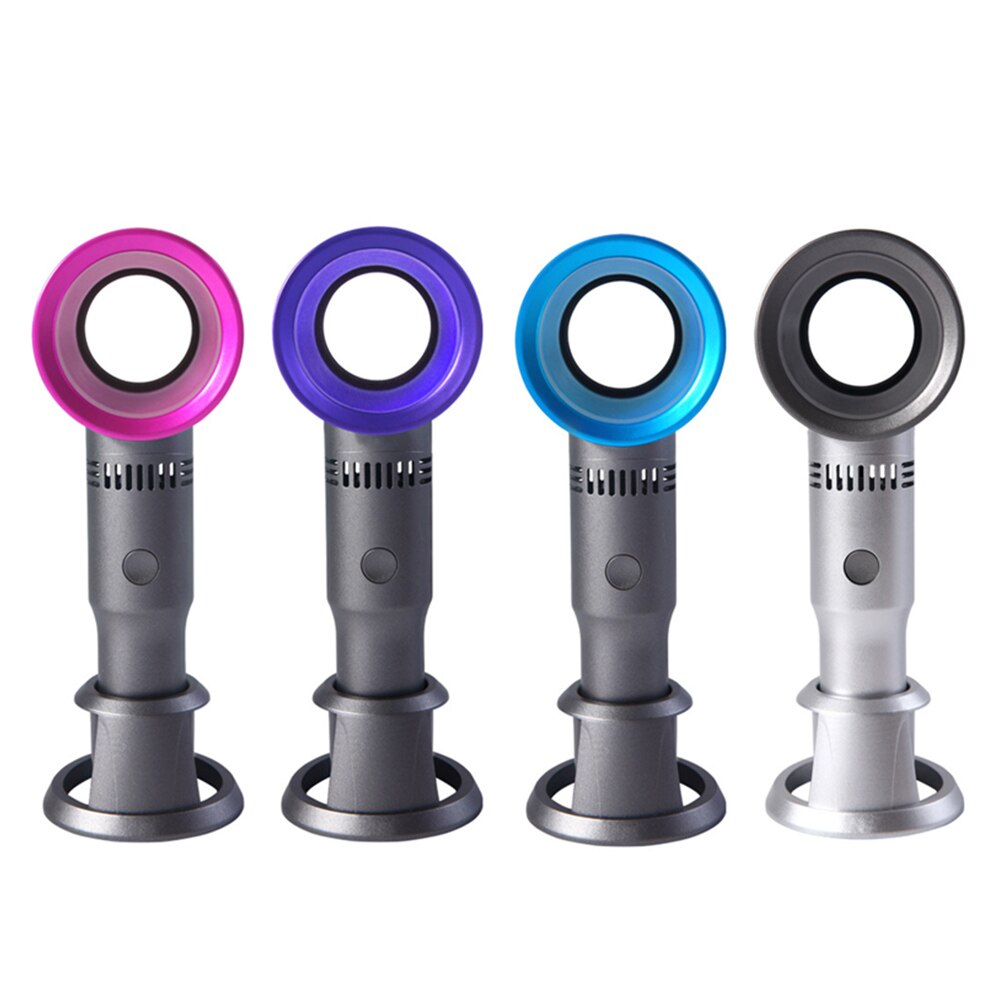 Mini Portable Bladeless Fan Cordless Usb Charging Handheld Cooling Fan Cooler 3 Speed Level Summer Leafless Desktop Fan