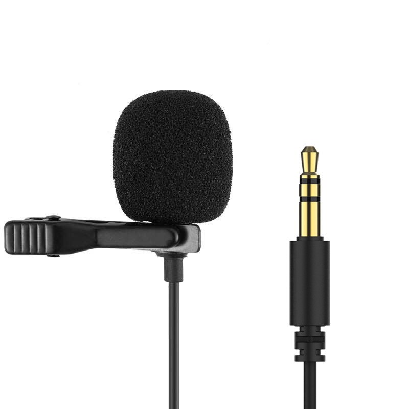 Mini Portable Clip-on Microphone Condenser Lavalier Tie Clip Microphone for Phone Audio Studio Wired Mic for PC Laptop