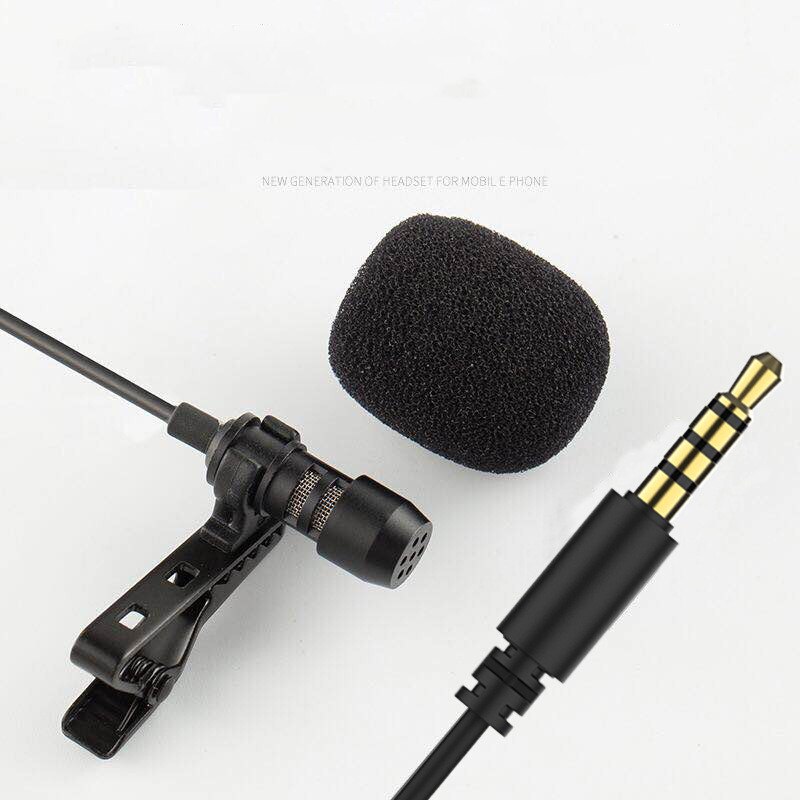 Mini Portable Clip-on Microphone Condenser Lavalier Tie Clip Microphone for Phone Audio Studio Wired Mic for PC Laptop