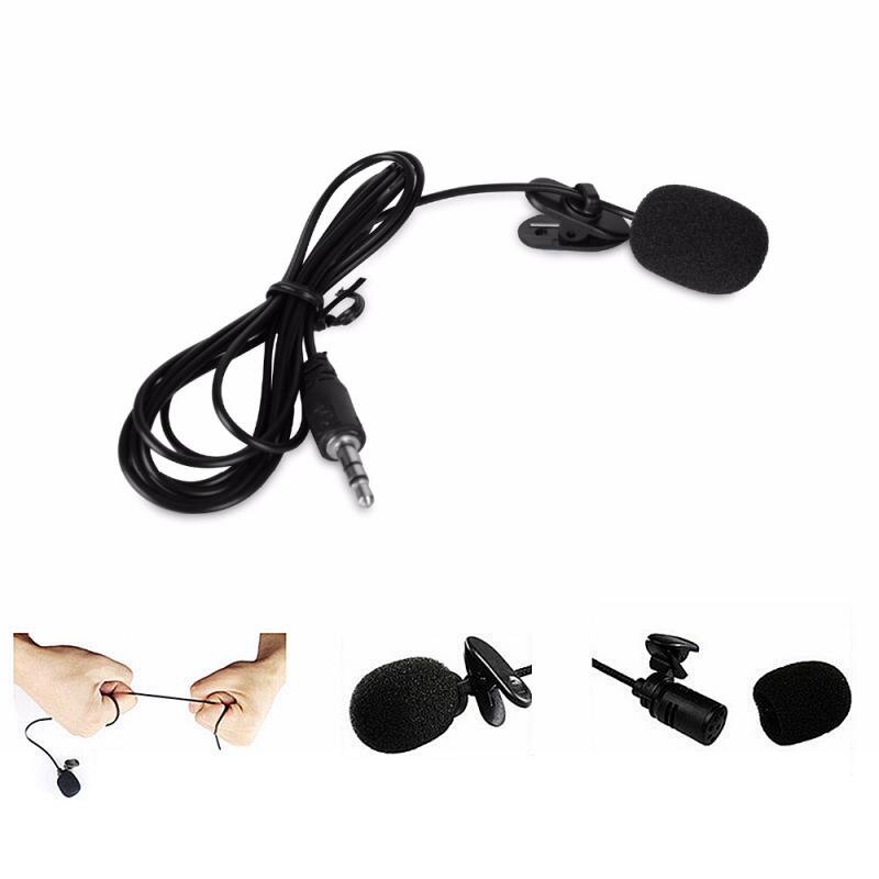 Mini Portable Clip-on Microphone Condenser Lavalier Tie Clip Microphone 1.2m Mic For Phone Audio Studio Wired Mic For PC Laptop