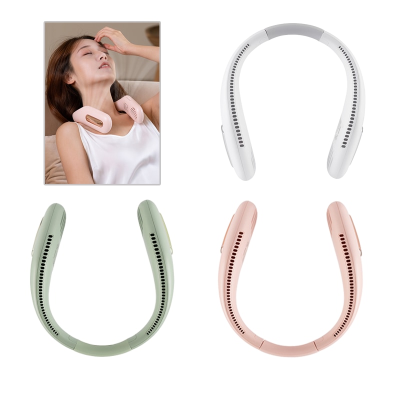 Mini Portable Neck Fan USB Rechargeable Lazy Neckband For Outdoor Sports Running Mountaineering Air Cooling Ventilation Fan