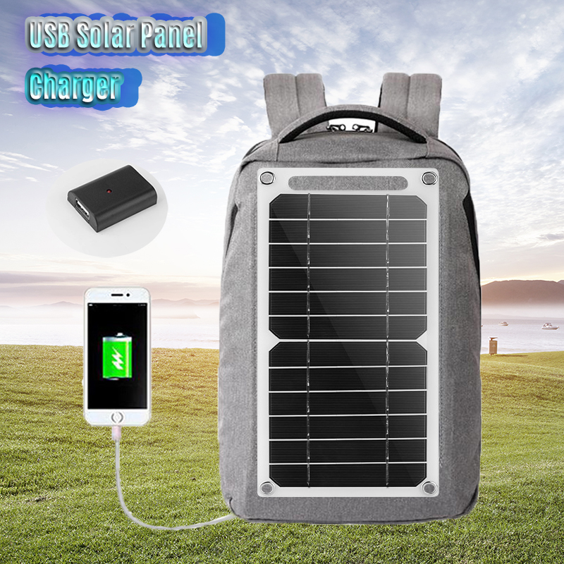 Mini Portable Solar Charger Flexible Solar Power Charging Panel DC USB Interface Output For Mobile Phone Battery Recharge