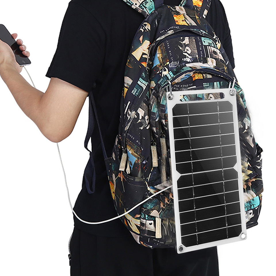 Mini Portable Solar Charger Flexible Solar Power Charging Panel DC USB Interface Output For Mobile Phone Battery Recharge
