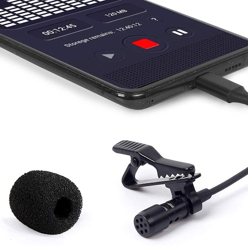 Mini Portable Type C Lavalier Lapel Microphone For Samsung Huawei Xiaomi Lavalier Clip-on Recording Microfono Type-C Microfone