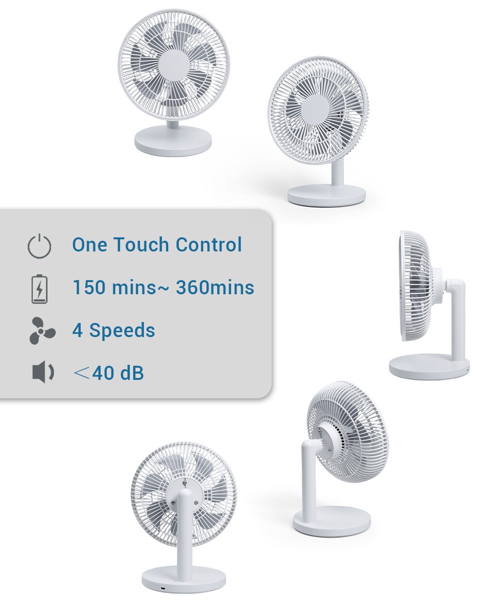 Mini  Rechargeable Table Fan Better Cooling  Perfect , Portable USB Desk Fan  for Home Office Bedroom