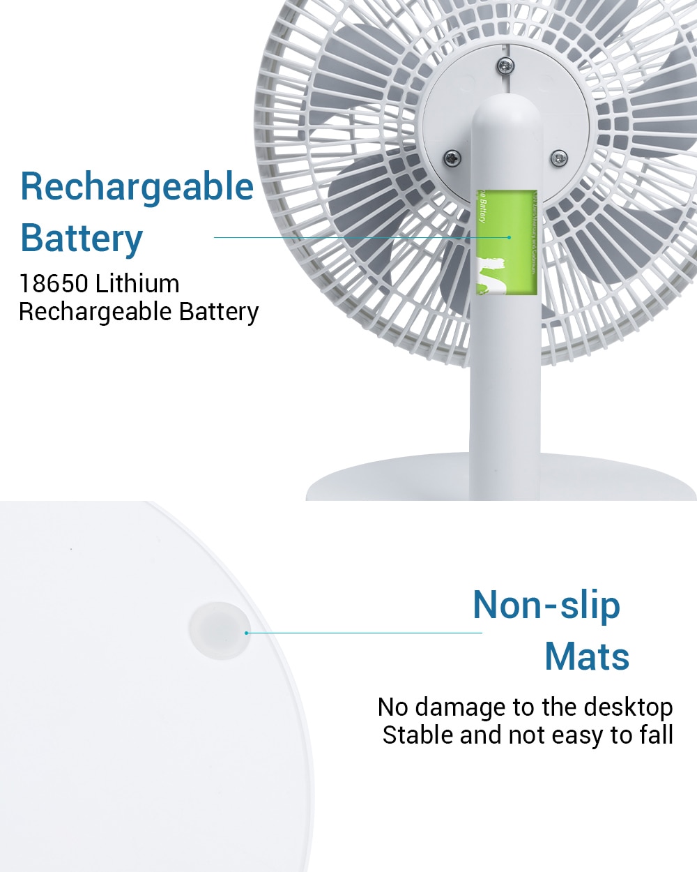 Mini  Rechargeable Table Fan Better Cooling  Perfect , Portable USB Desk Fan  for Home Office Bedroom