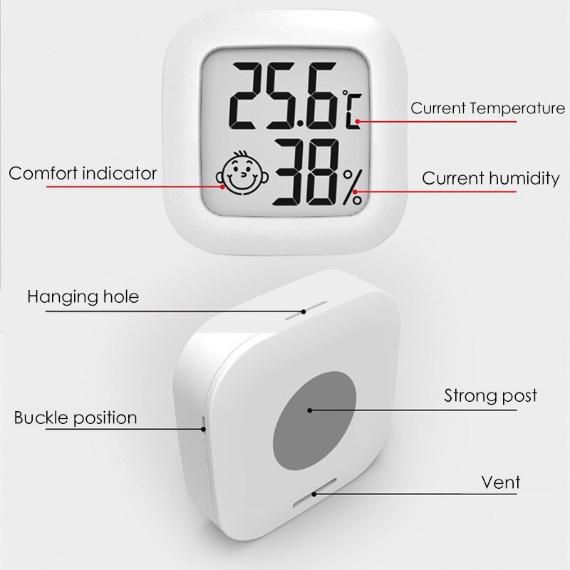 Mini Room Thermometer LCD Digital Hygrometer Temperature Room Hygrometer Gauge Temperature Sensor Humidity Meter Thermometers