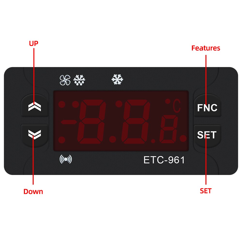 ETC-961Mini Temperature Controller Microcomputer thermostats Digital Thermostat Refrigeration Alarm 220V NTC sensor