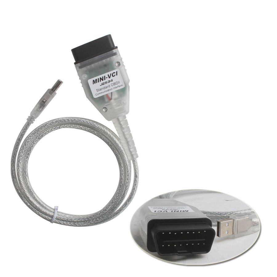 Newest MINI VCI Cable forToyota TIS with  Techstream V14.20.019 and 22Pin to 16pin OBD2 Cable