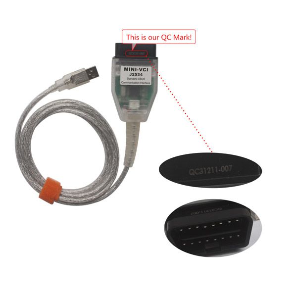 Cheap MINI VCI J2534 Cable for Toyota with Techstream V14.20.019 Diagnostic Software Firmware V1.4.1