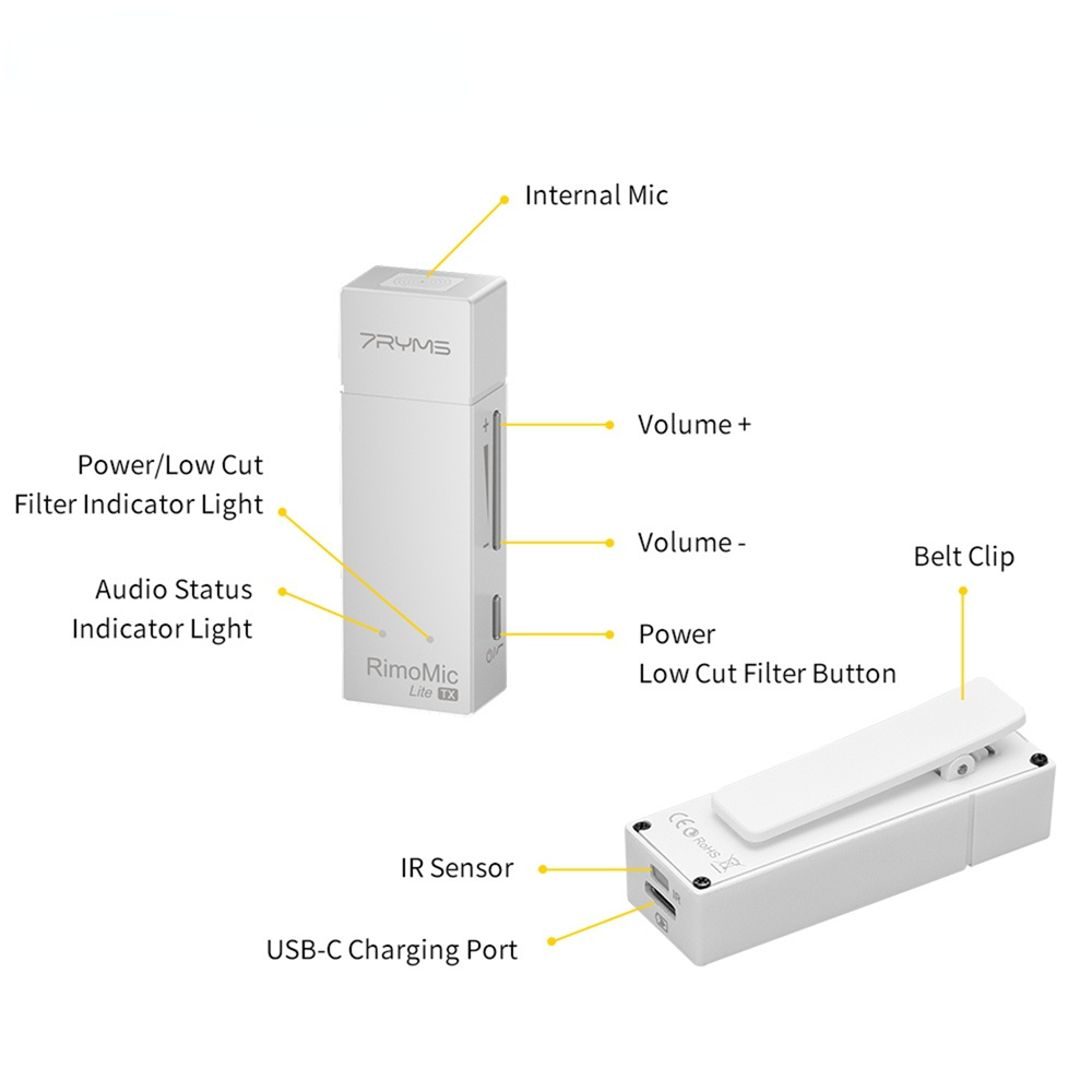 RimoMic Lite UC Mini Wireless Microphone for USB C Smartphone Type C Mic for Video Recording Interview Streaming Vlogging