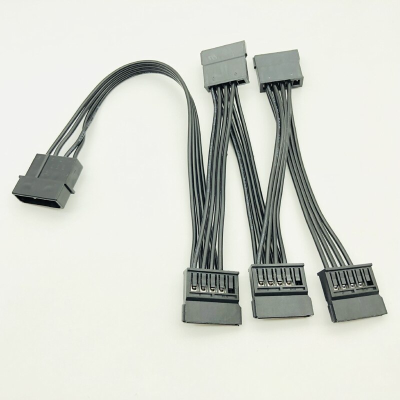 Molex 4pin IDE 1 to 5 SATA 15Pin Hard Drive Power Supply Splitter Cable Cord for DIY PC Sever 4-pin to 15-pin Power 60CM