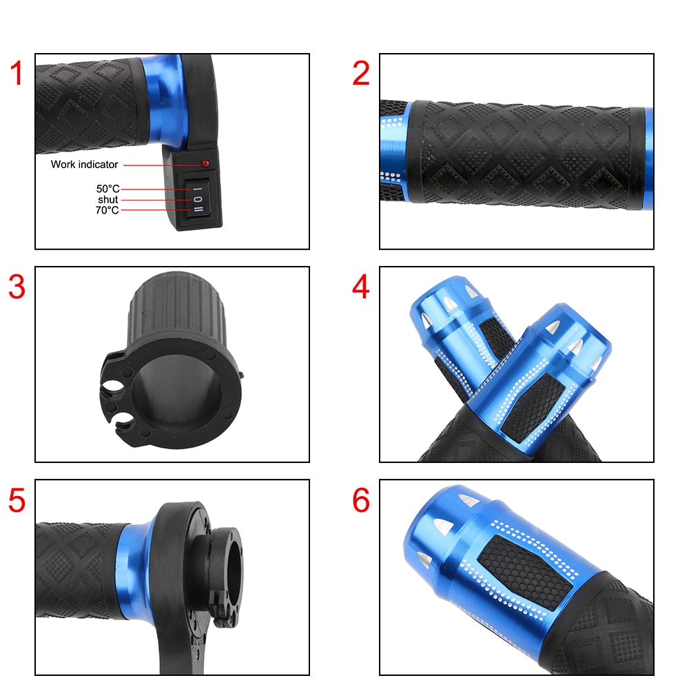 Moto Modified Handlebar Electric Hot Heated Handle Grips Motorcycle Handlebar 2 Pcs 22mm Motorcycle Accessories