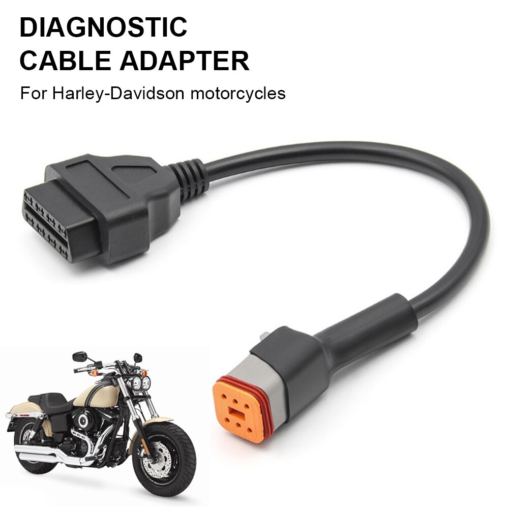 Motorcycle 6Pin to 16Pin  OBD2 Adapter OBD2 Diagnostic Scanner Adapter Cable Scanner for Davidson Harley Motorcycle Accessories