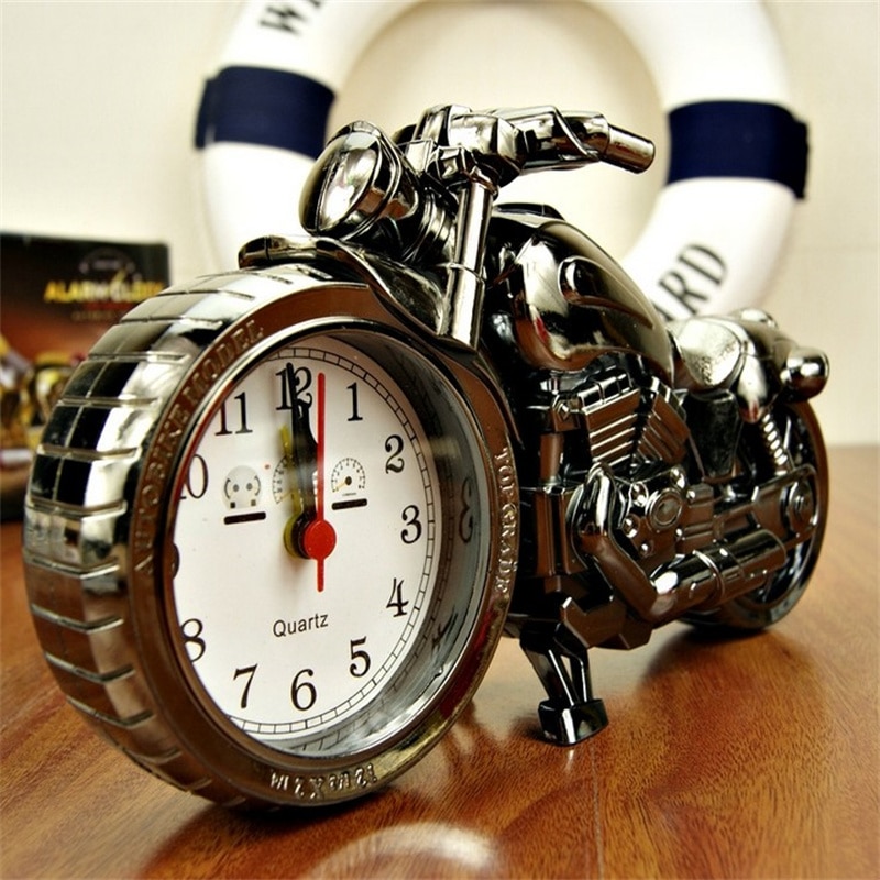 Creative motorcycle seat clock clock battery version car clock children's alarm clock home decoration room decoration clock