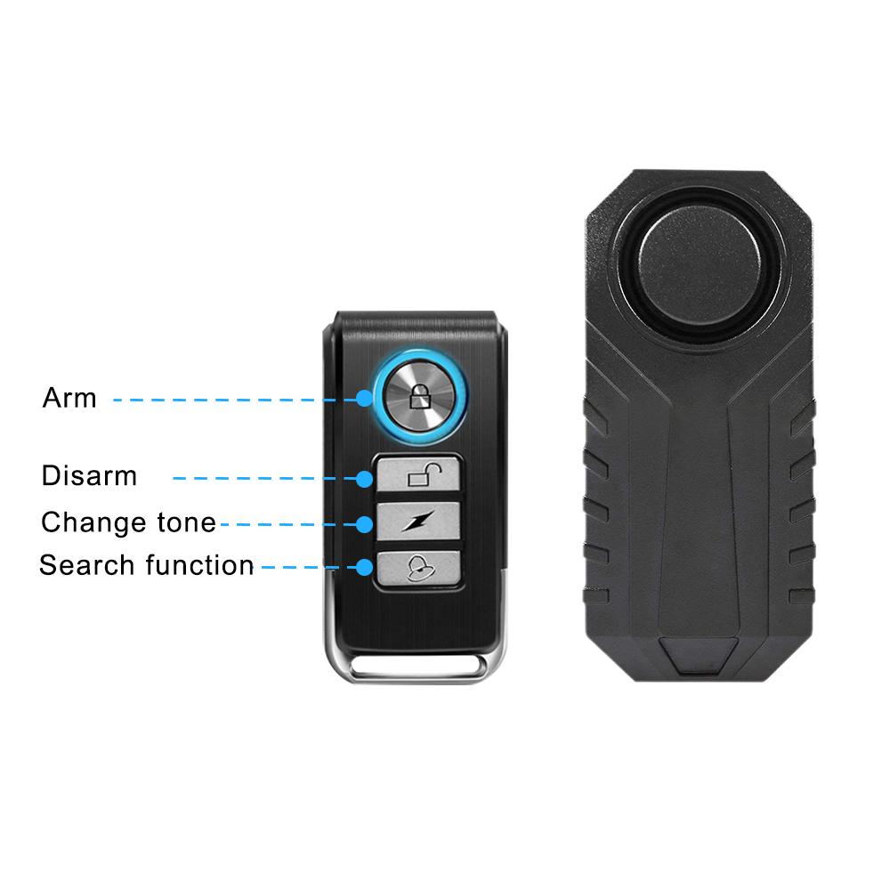 Waterproof Motorcycle Bike Anti-Theft Alarm Wireless Remote Control Bicycle Security Alarm 113dB Electric Car Alarm