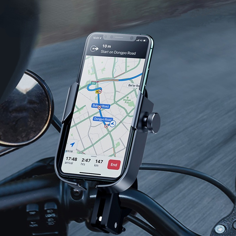 Motorcycle Bike Phone Holder Rotation Stand For iPhone Xiaomi Handlebar Clip Moto Bicycle Rear View Mirror Phone Holder