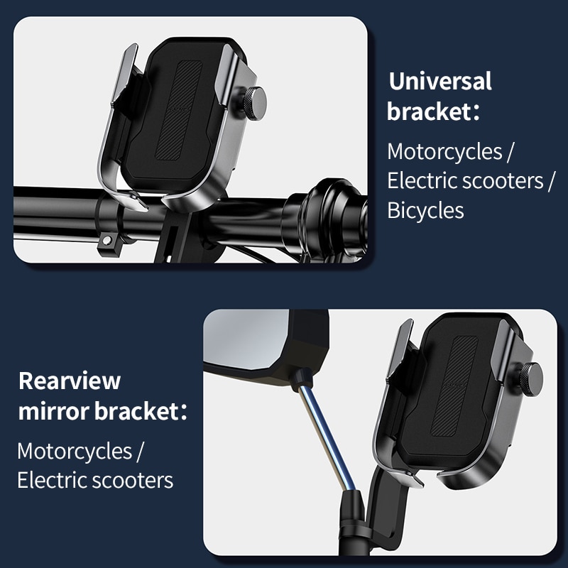 Motorcycle Bike Phone Holder Rotation Stand For iPhone Xiaomi Handlebar Clip Moto Bicycle Rear View Mirror Phone Holder