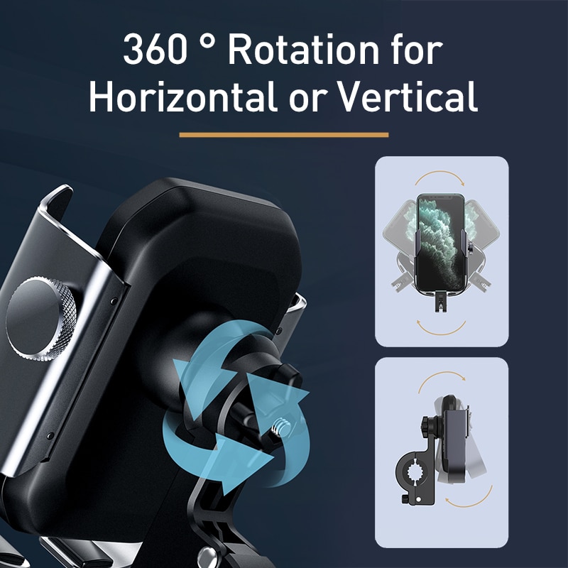 Motorcycle Bike Phone Holder Rotation Stand For iPhone Xiaomi Handlebar Clip Moto Bicycle Rear View Mirror Phone Holder