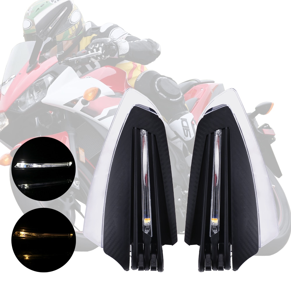2PCS Motorcycle Hand Guard With LED Signal Light Accessories Universal,For Handlebar 22mm Outer or 15-17mm Inner Diameter