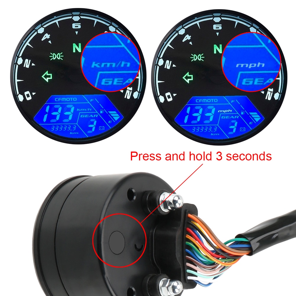 Motorcycle Panel Speedometer Night vision Dial Odometer  Universal   LED Multi-function Digital Indicator Tachometer Fuel Meter