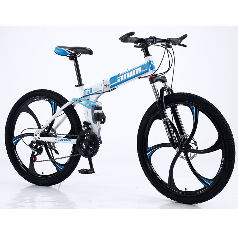 Mountain bike 27-speed dual-shock integrated wheel folding mountain bike bicycle bicycle