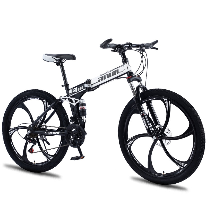 Mountain bike 27-speed dual-shock integrated wheel folding mountain bike bicycle bicycle