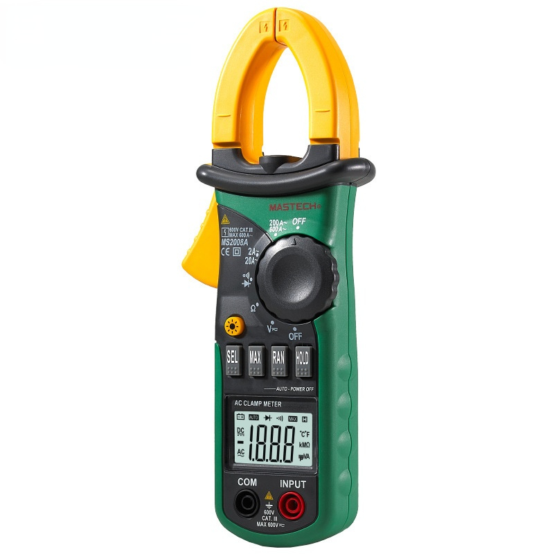 MS2008A Digital AC Clamp Meter 600A Amper Clamp Multimeter Backlight Data Hold Diode Continuity test