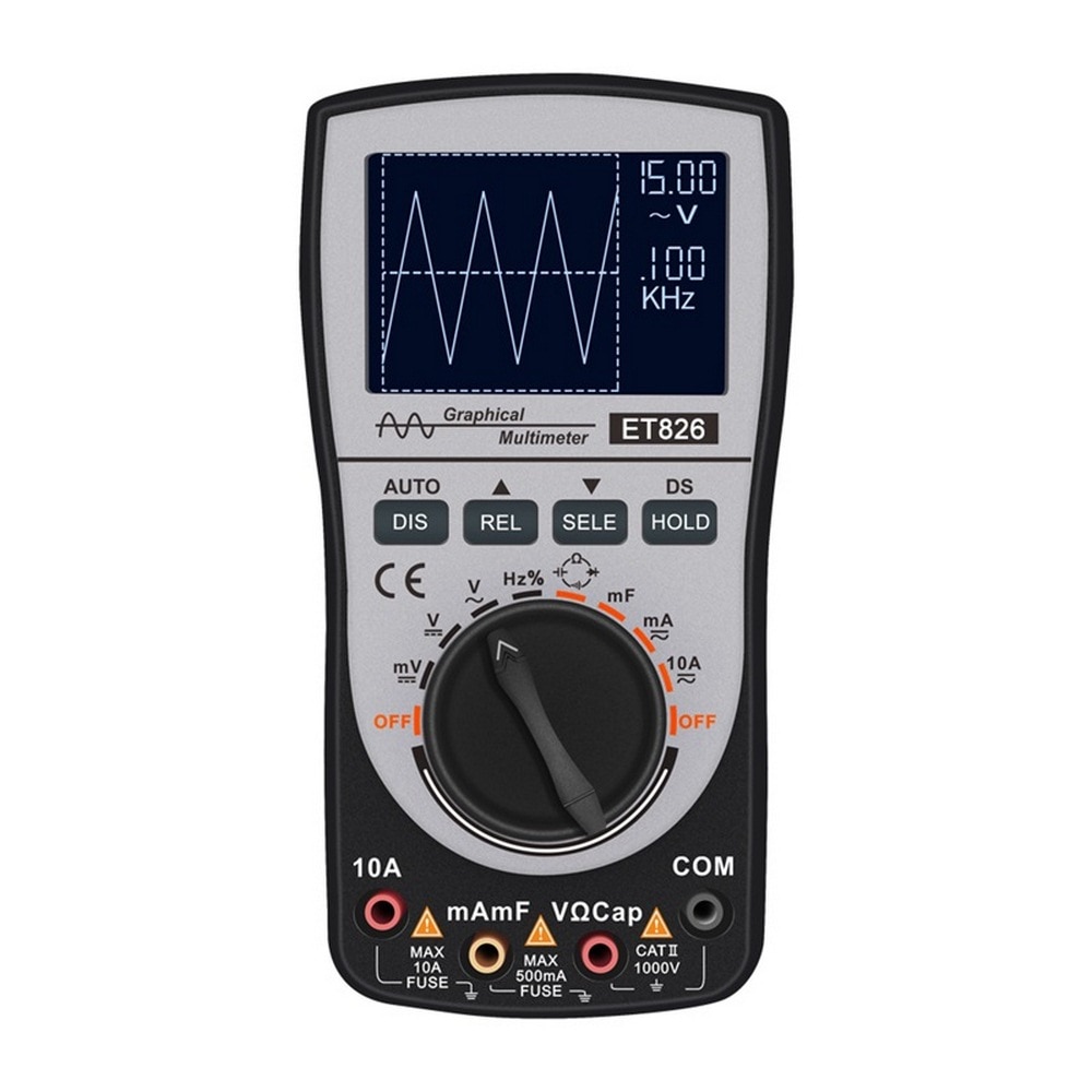 MT8206 2 In 1 Digital Oscilloscope Multimeter with Analog Bar Graph ET826 Multimeter Auto Range Backlight DC/AC Current Meter
