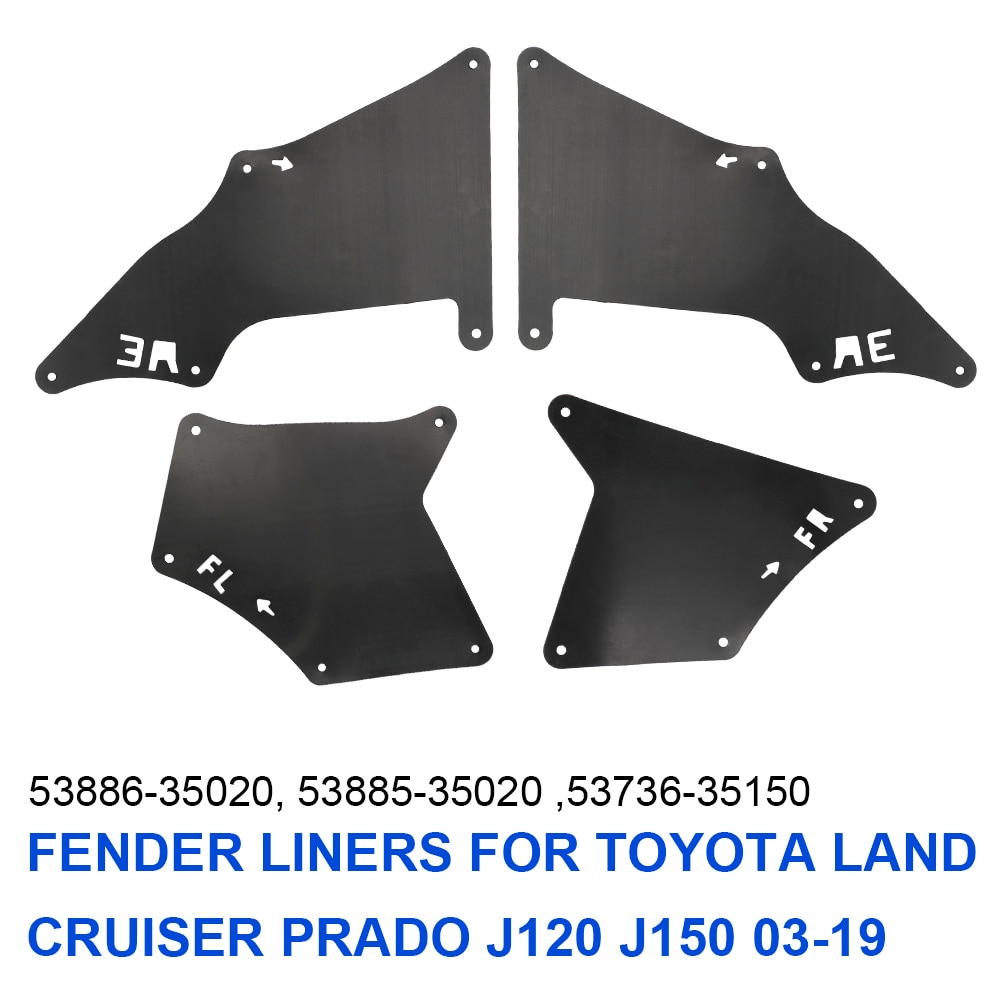 Mudguards Fender 4pcs/set Car Accessories Front Rear Car Mud Flaps For Toyota Land Cruiser Prado 2003-09 Splash Guards Mud Flap