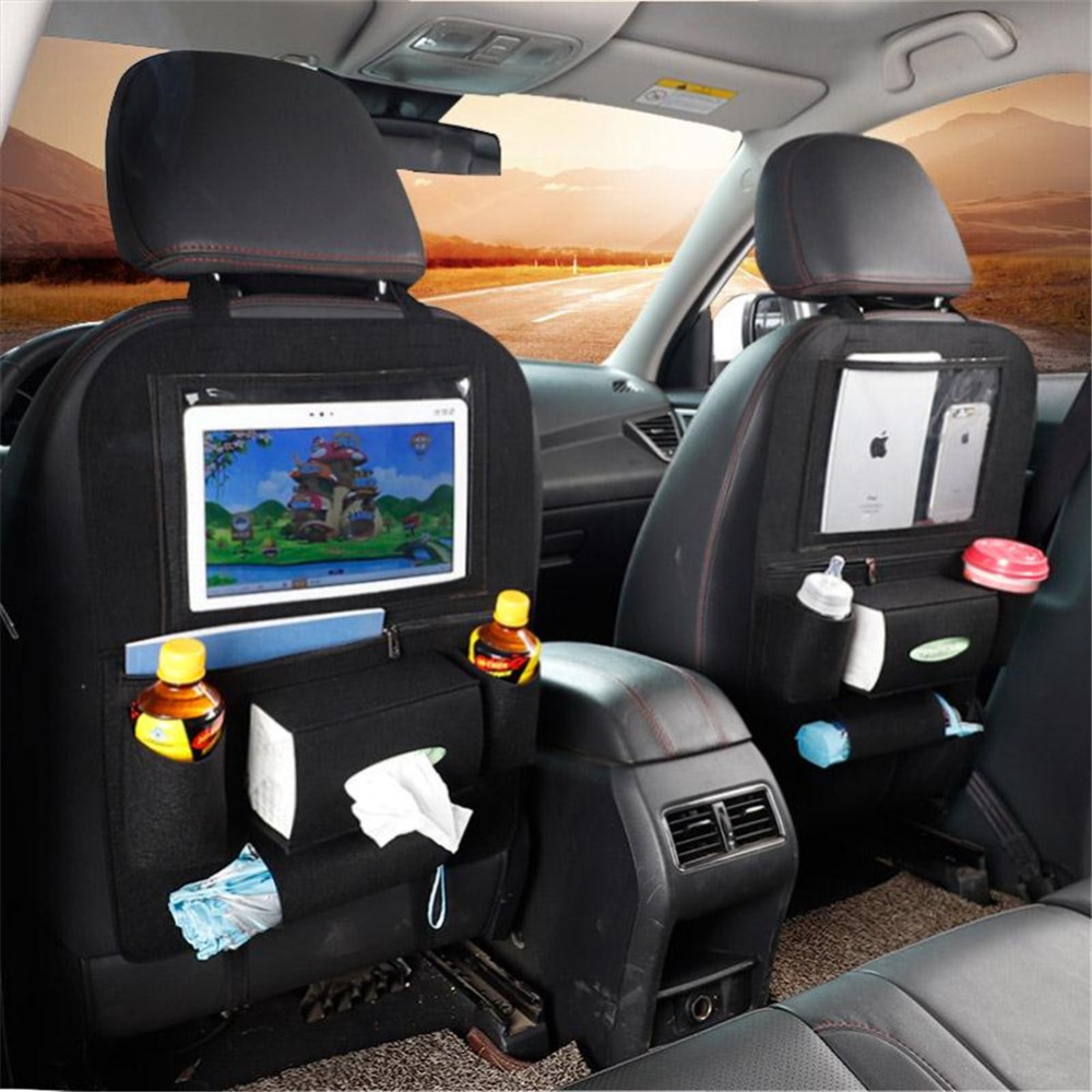 New Car Styling Seat Organizer Tablet Stand Multi-function Car Organizer Storage Bag Cup Holder Car Tissue Organizer Hanging Bag