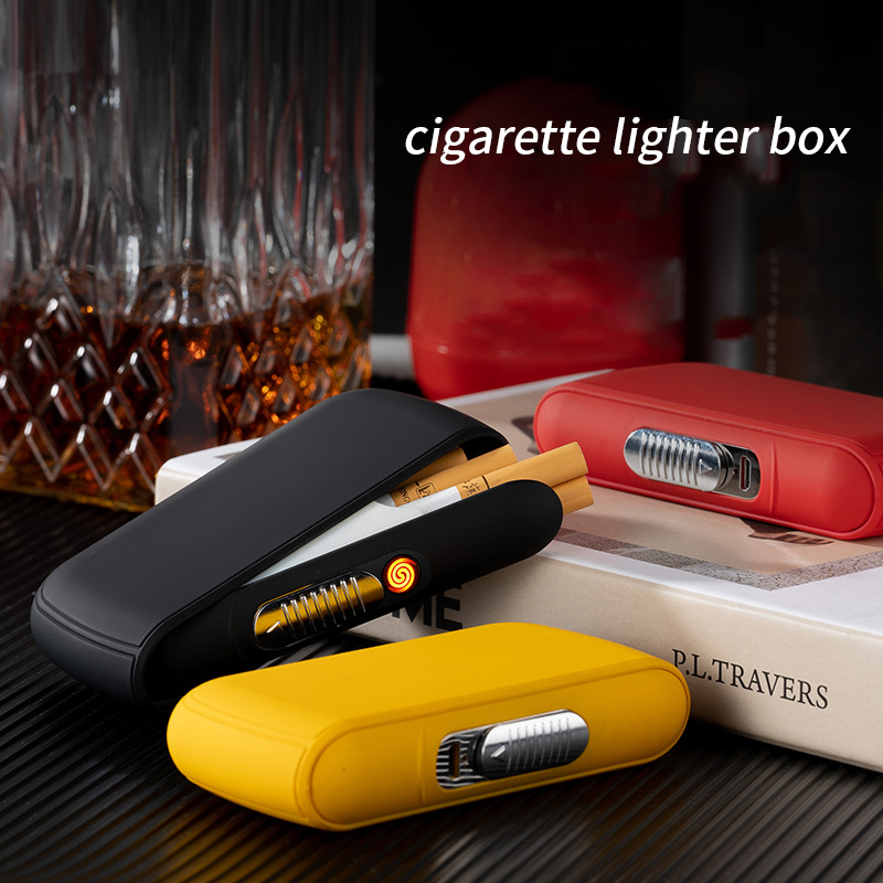 New Compact and Portable 2-in-1 Multi-function USB Cigarette Lighter Rechargeable Lighter 10 Sticks Thick Cigarette Case