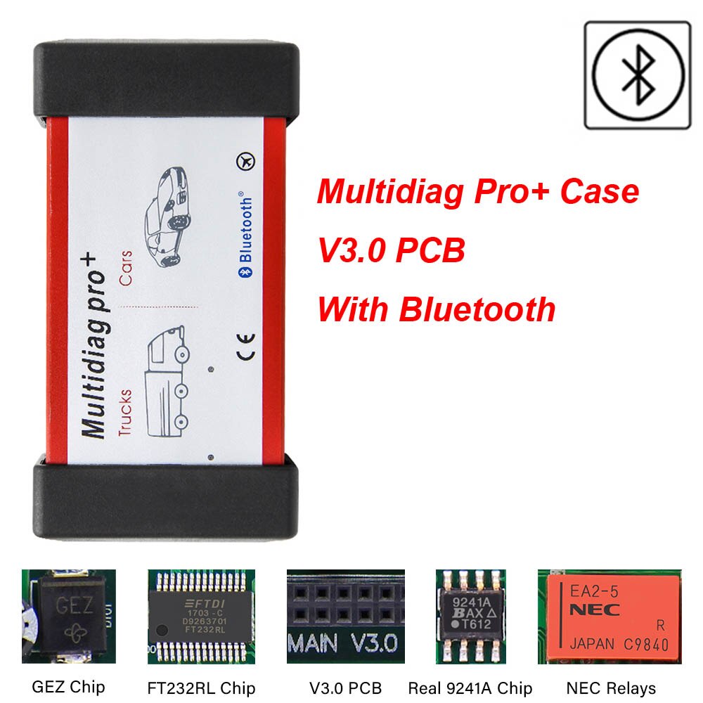 Multidiag Pro + 2020 With 2017.1/2016.00 NEC Relays For Car/Truck OBD2 Bluetooth Scanner OBD 2 OBD2 Car Diagnostic Auto Tool