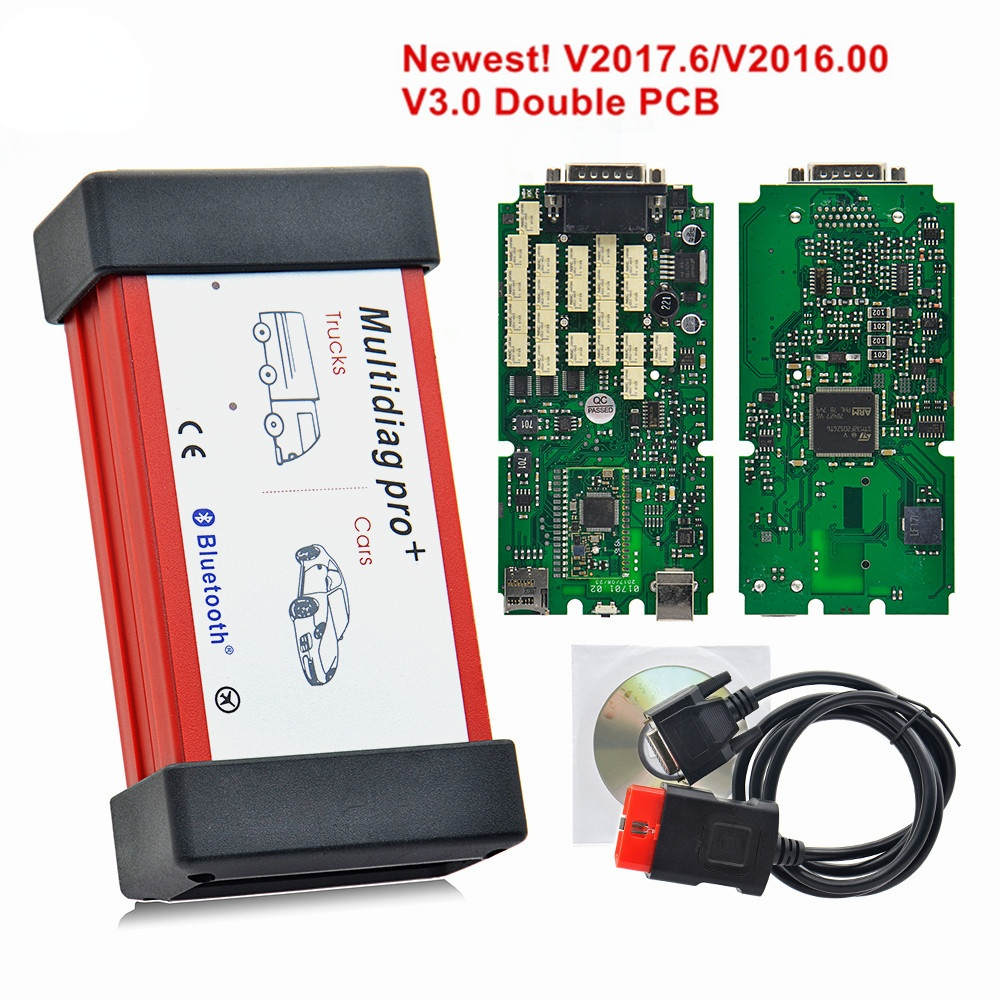 Multidiag Pro+ 2016.R1 Bluetooth V3.0 Double Board NEC Relays OBD OBD2 Car Diagnostic Scanner Tool For Cars/Trucks Full Set