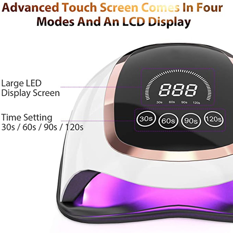 UV LED Lamp For Nails Dryer Manicure Nail Lamp 4 MODE With Motion sensing LCD Display Touch switch Curing poly Nail gel Polish