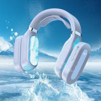 Neck fan mobile air conditioner leafless portable heating and cooling instrument USB charging LED digital light